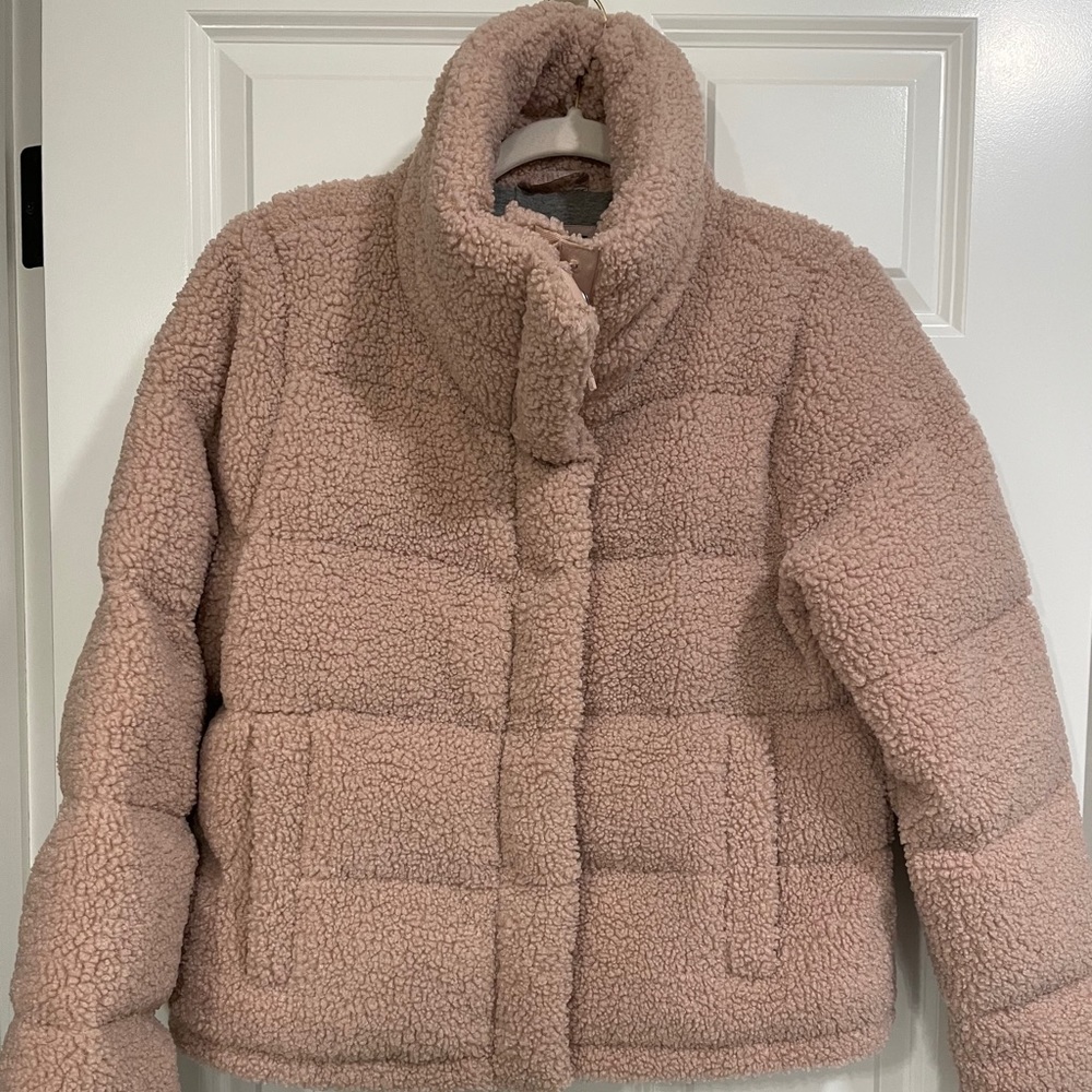 Pink Abercrombie & Fitch Sherpa coat